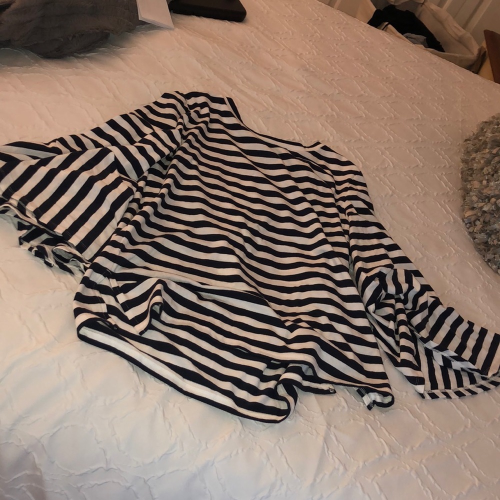 loft striped bell sleeve top